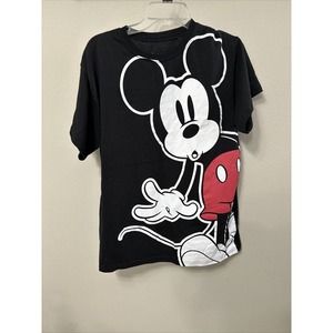 Disney Mickey Mouse Black Graphic Print Short Sleeve T-Shirt Adult‎ XL/XG